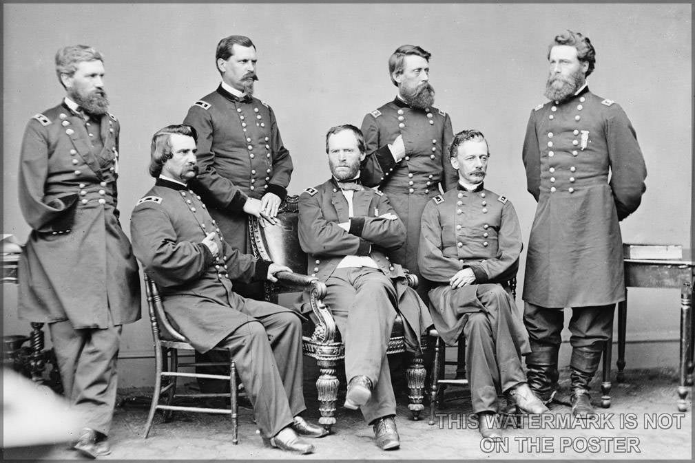 Poster, Many Sizes Available; General William Tecumseh Sherman And Staff