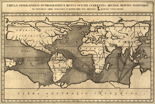 Poster, Many Sizes Available; Map Of World With Ocean Currents 1668