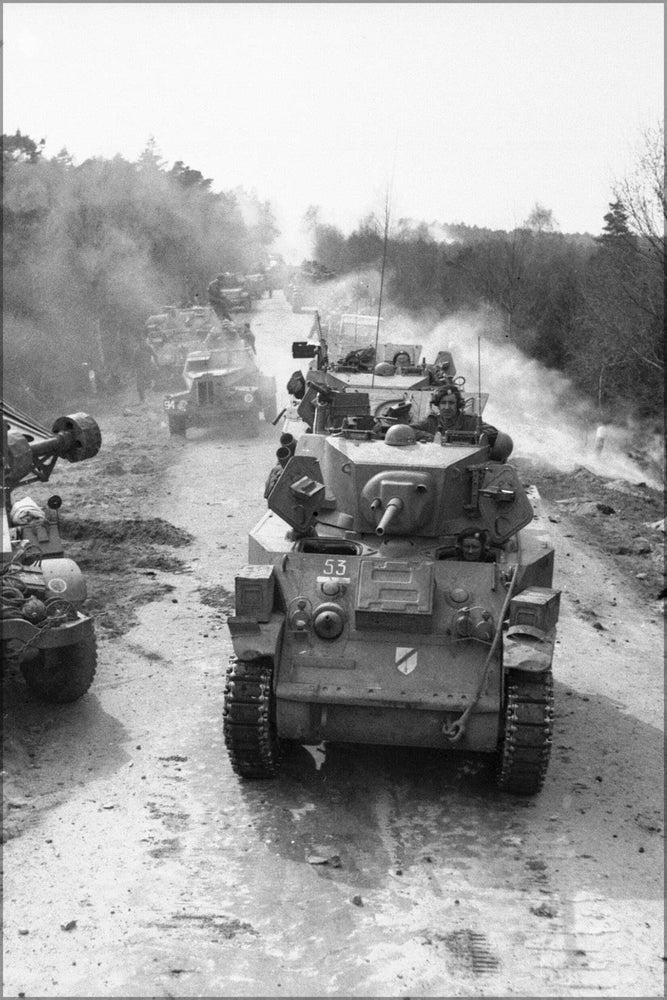 Poster, Many Sizes Available; M3 Stuart Light Tanks Advance To River Elbe Germany 13 April 1945