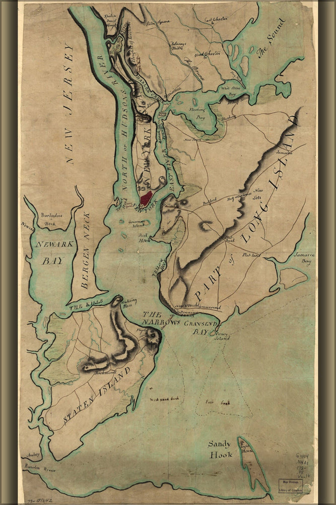 Poster, Many Sizes Available; Map Of New York Staten Island Long Island 1780