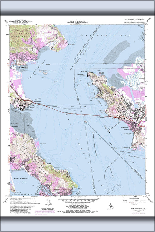 Poster, Many Sizes Available; Ca Topo San Quentin Quadrangle