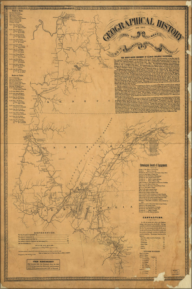 Poster, Many Sizes Available; Geo History Map 89Th Illinois Railroad Reg 1862