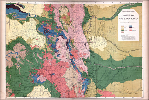 Poster, Many Sizes Available; Geological Map Of Colorado 1877