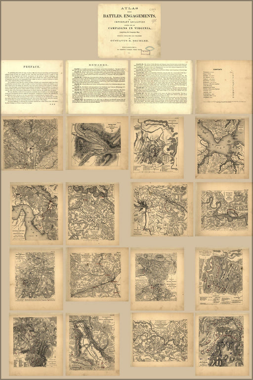 Poster, Many Sizes Available; Map Of Civil War Battles In Virginia 1864