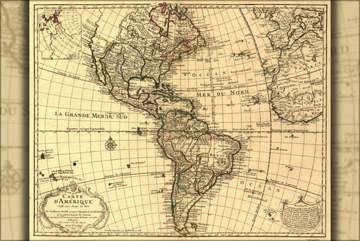 Poster, Many Sizes Available; Map Of North & South America; United States  1780