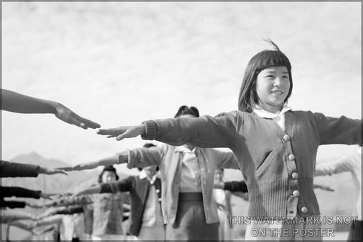 Poster, Many Sizes Available; Calisthenics Manzanar War Relocation Center, Owens Valley, California. In 1943, Ansel Adams