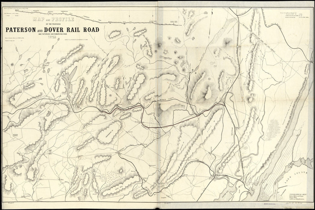 Poster, Many Sizes Available; Map Paterson & Dover Railroad New Jersey 1847