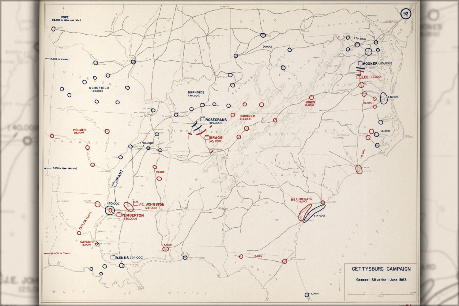 Poster, Many Sizes Available; Map Of Civil War Gettysburg Campaign, 1863