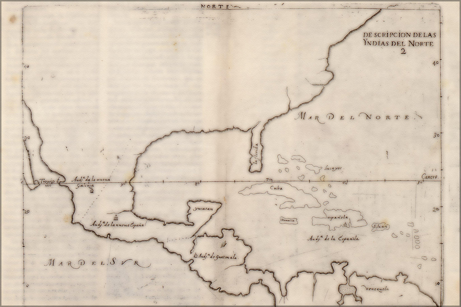 Poster, Many Sizes Available; Map Of North America 1601 In Spanish