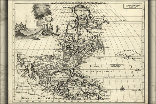 Poster, Many Sizes Available; Map Of North America 1750 Pre United States