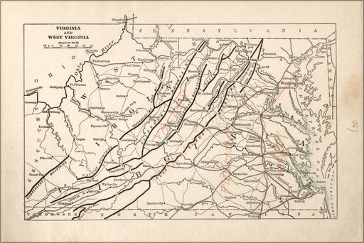 Poster, Many Sizes Available; Map Of Civil War In Virginia & West Virginia