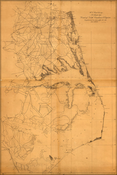 Poster, Many Sizes Available; Map Of Coast Of North Carolina & Virginia  1862