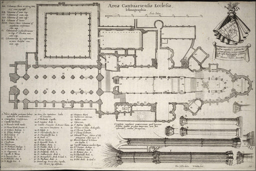 Poster, Many Sizes Available; Canterbury Cathedral Floor Plan 17Th Century