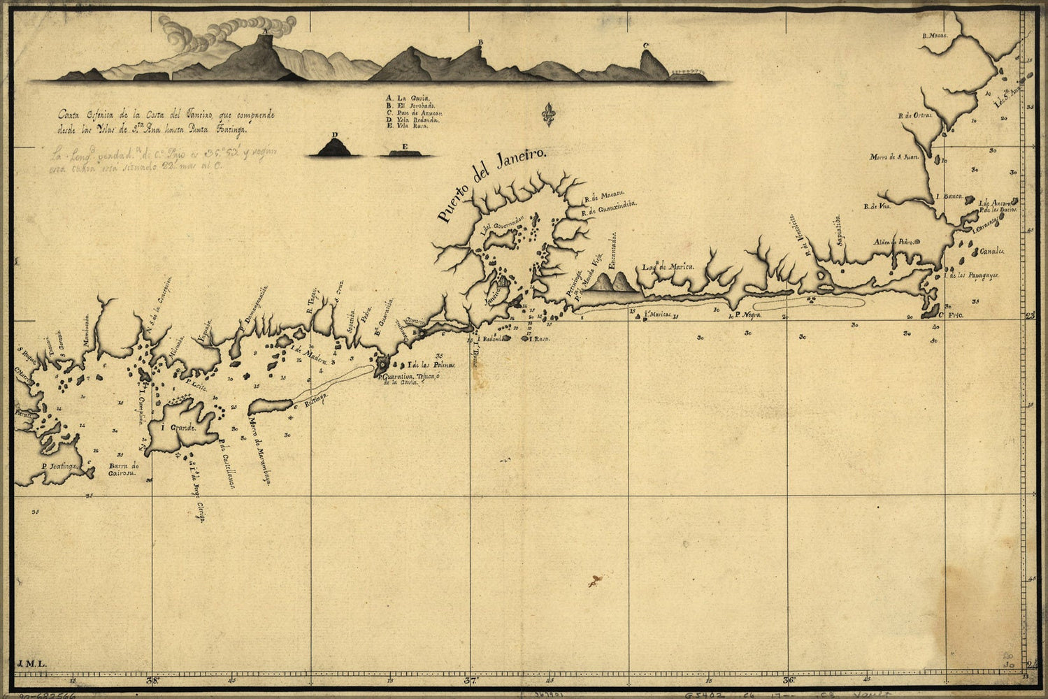 Poster, Many Sizes Available; Map Of Coast Of Rio De Janeiro Brazil 1780