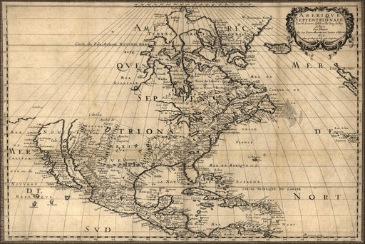 Poster, Many Sizes Available; Map Of North America Pre United States  1650