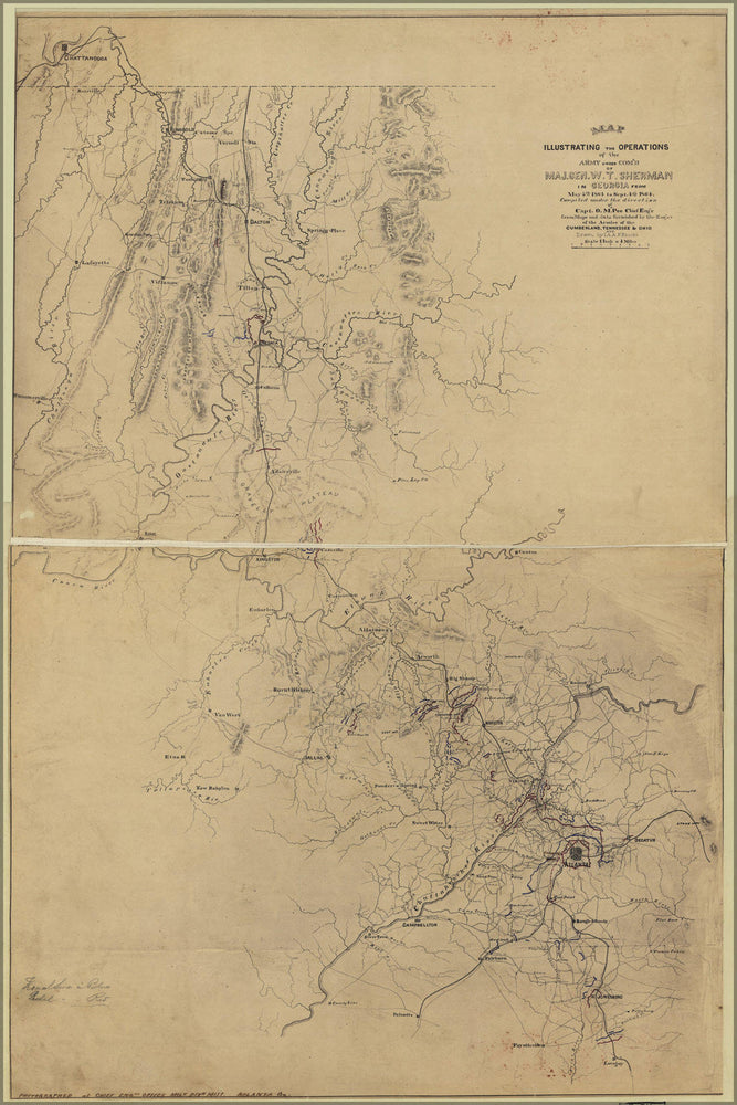 Poster, Many Sizes Available; Map Shermans March Georgia, May 5 To Sep 4 1864