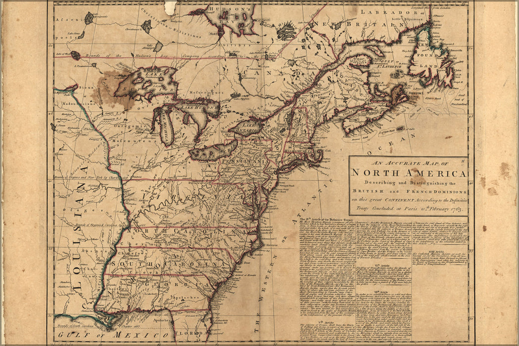 Poster, Many Sizes Available; Map Of Colonies Pre United States Of America 1763