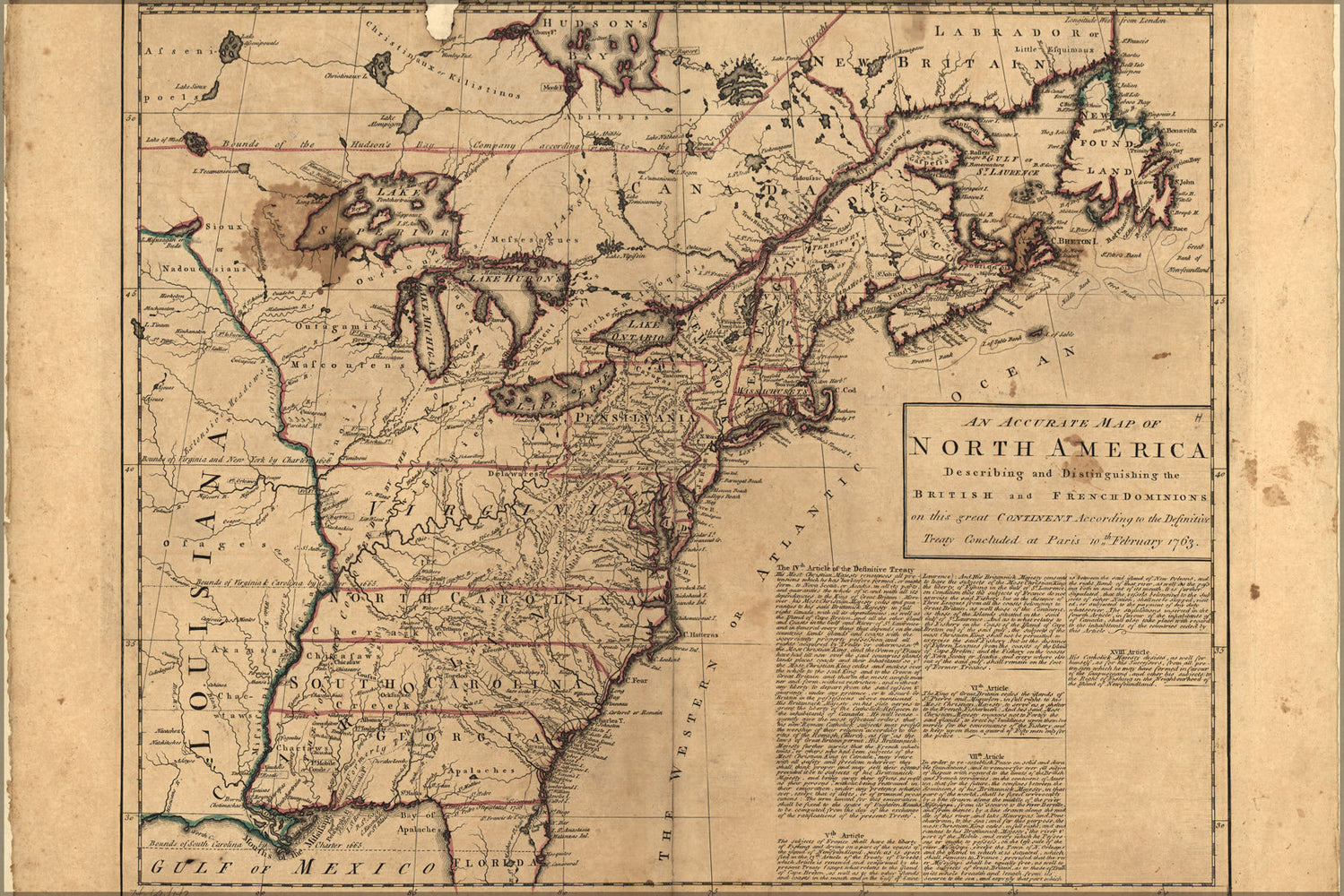 Poster, Many Sizes Available; Map Of Colonies Pre United States Of America 1763