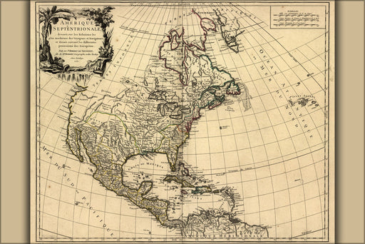 Poster, Many Sizes Available; Map Of North America Pre United States  1758