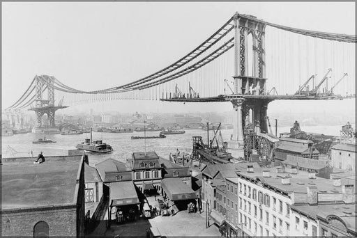 Poster, Many Sizes Available; Manhattan Bridge Construction, Made March 23Rd, 1909