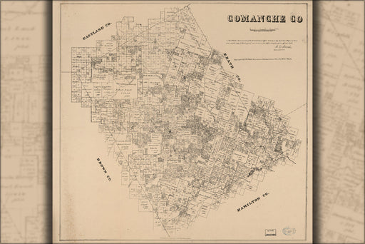 Poster, Many Sizes Available; Map Of Comanche County Texas 1879