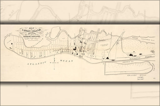 Poster, Many Sizes Available; Map Of Coney Island, Gravesend, New York 1879