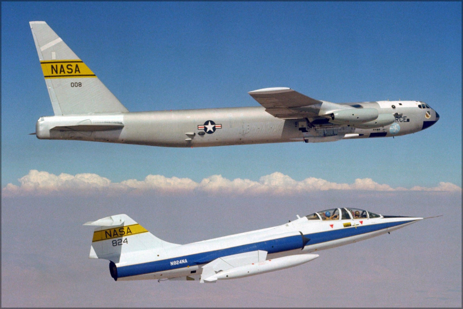 Poster, Many Sizes Available; Tf-104G Starfighter Nasa Boeing Nb-52B Stratofortress