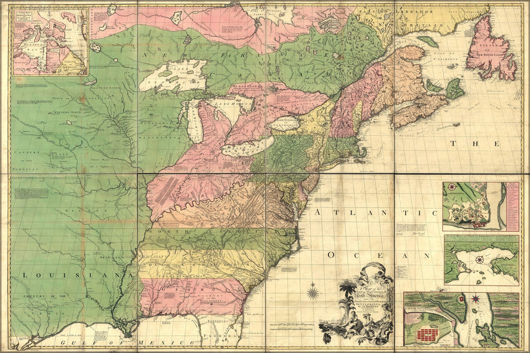 Poster, Many Sizes Available; Map Of North America Pre United States 1755