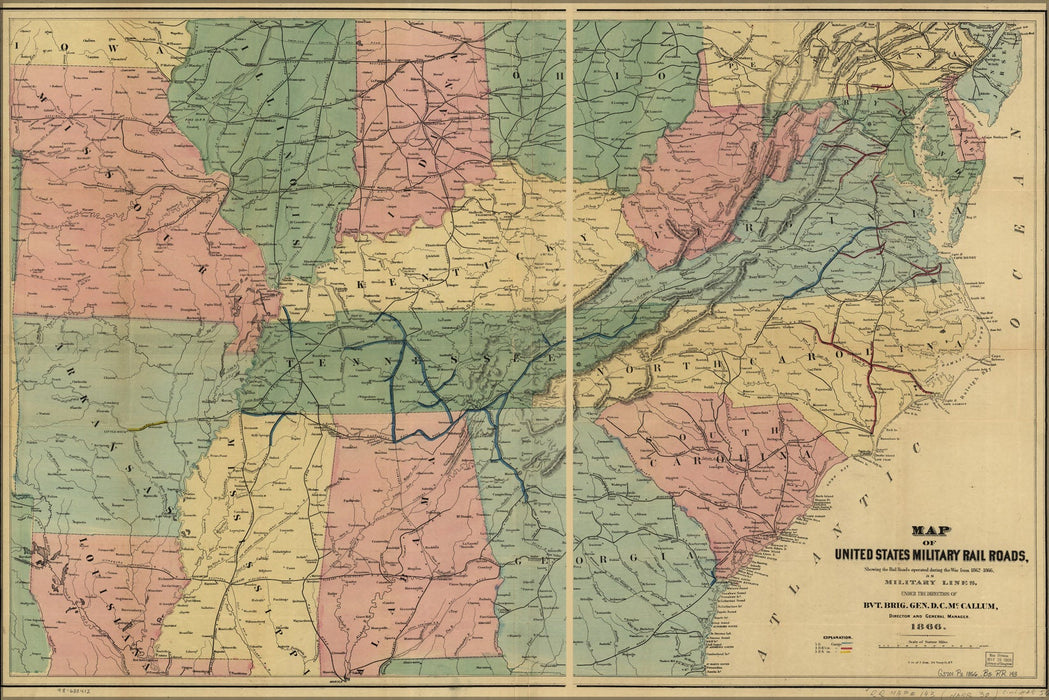 Poster, Many Sizes Available; Map United States Military Railroads 1862-66 P2