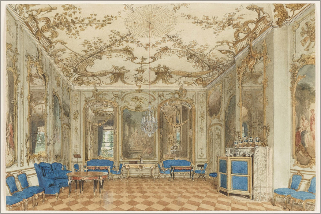 Poster, Many Sizes Available; Concert Room Of Sanssouci Palace, Germany By Gaertner 1852