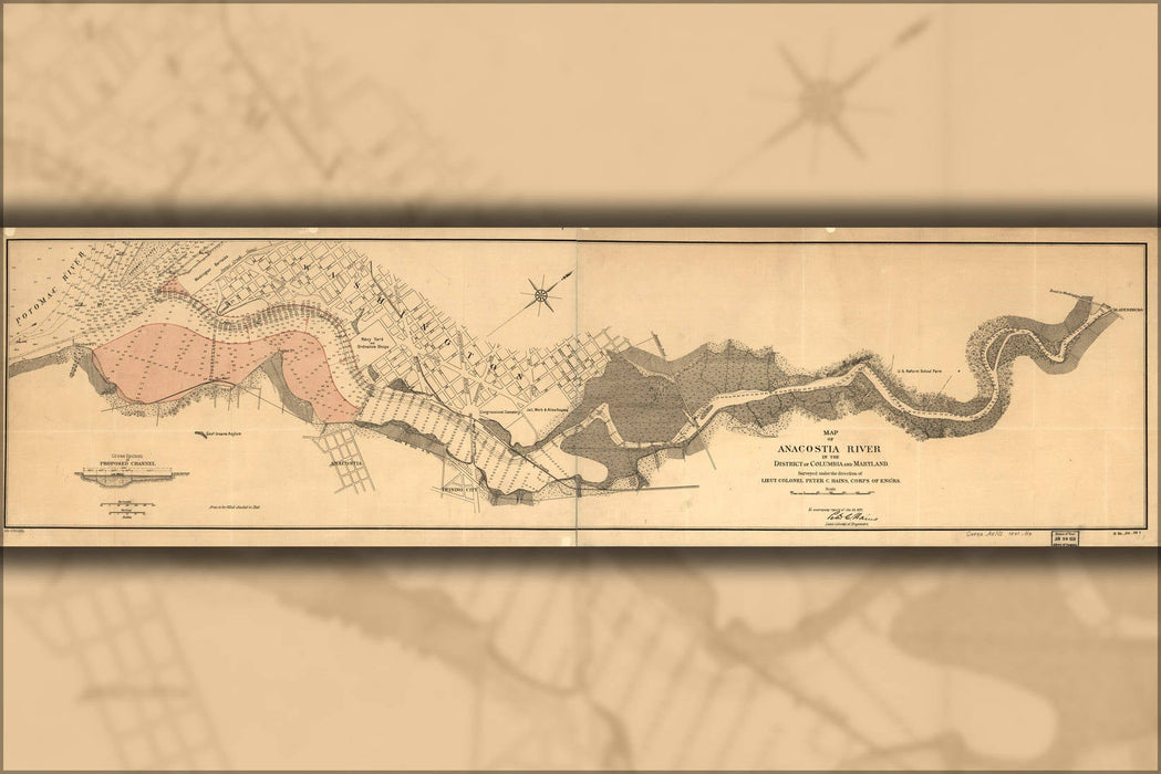 Poster, Many Sizes Available; Map Anacostia River Washington Dc Maryland 1891