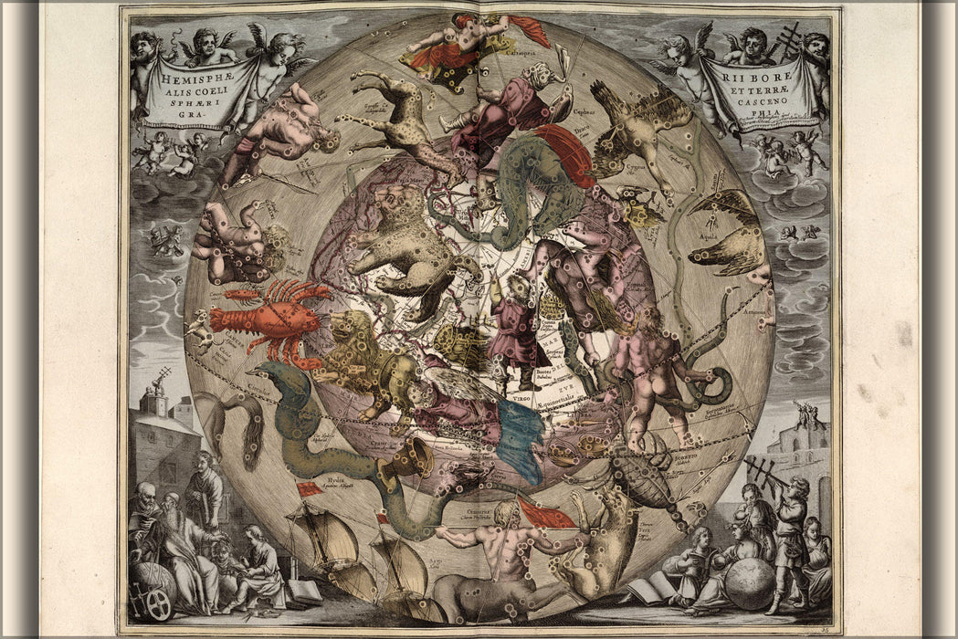 Poster, Many Sizes Available; Map Of Constellations Zodiac Astrology 1708 P2