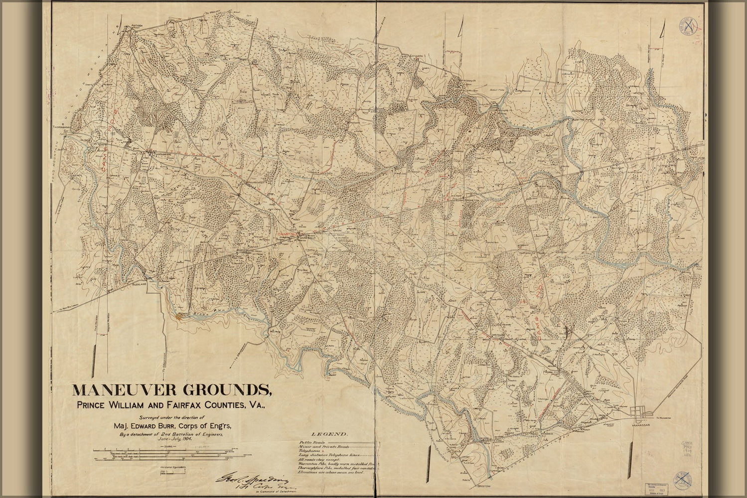 Poster, Many Sizes Available; Map Army Grounds Fairfax Co Virginia 1904