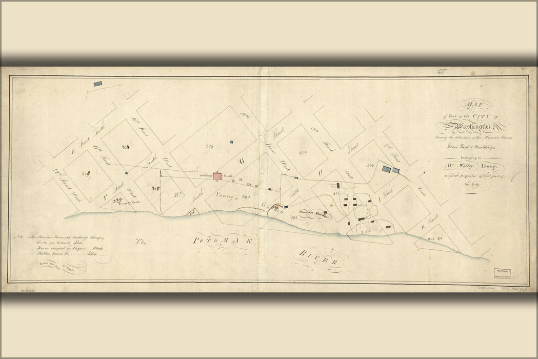 Poster, Many Sizes Available; Map Washington Dc Properties Of Notley Young 1796