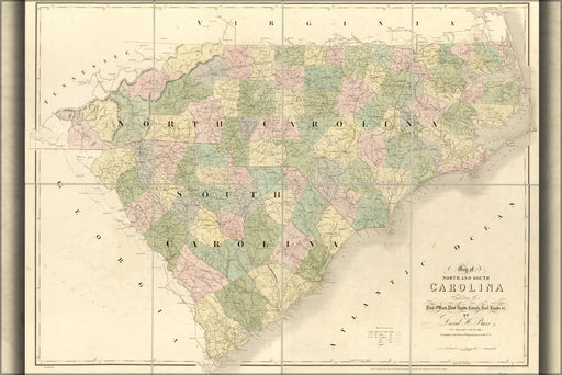 Poster, Many Sizes Available; Map Of North And South Carolina 1839