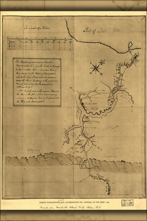 Poster, Many Sizes Available; George Washington&#39;S Map Of Pennsylvania 1754