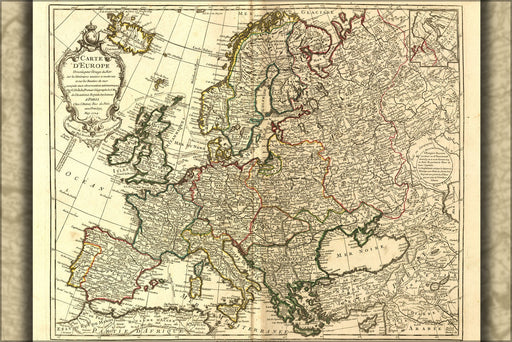 Poster, Many Sizes Available; Carte D&#39;Europe Map Of Europe 1769, England France Germany