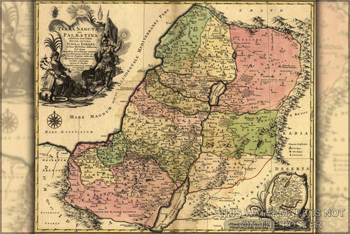 Poster, Many Sizes Available; Holy Land Bible Map, Or Palestine, Judah  Israel 12 Tribes  Tobias Conrad Lotter, C 1759