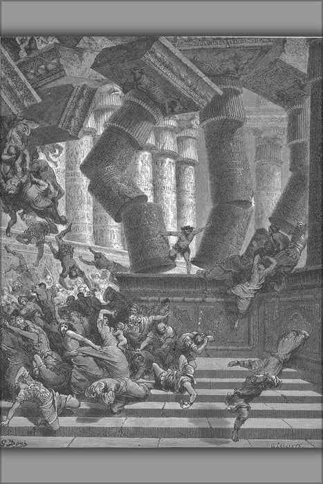 Poster, Many Sizes Available; The Death Of Samson (Jud. 1625-34) From Gustave Dore English Bible Art 1866