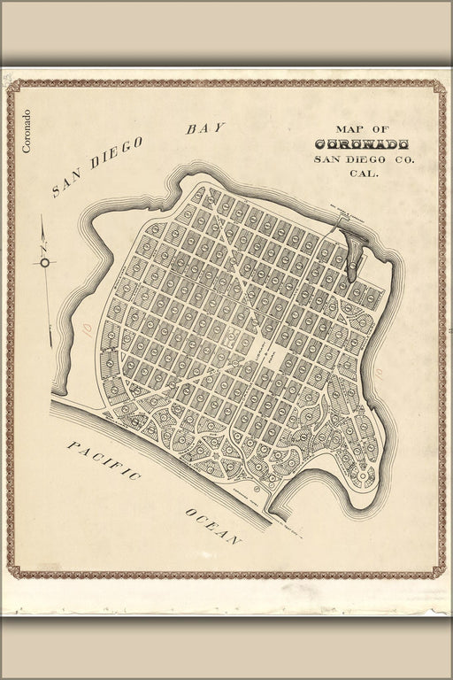 Poster, Many Sizes Available; Map Of Coronado, San Diego County California 1911