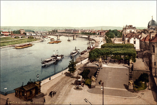 Poster, Many Sizes Available; The Elbe And Bruhlsche Terrace, Dresden, Saxony, Germany, 1895