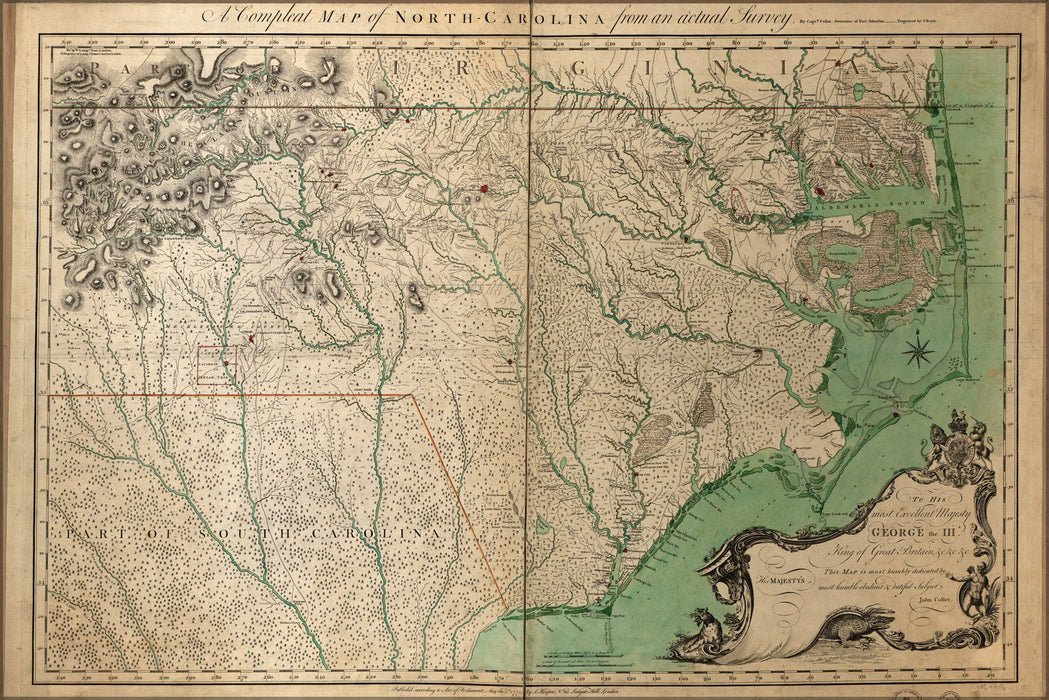 Poster, Many Sizes Available; Map Of North Carolina 1770 P1