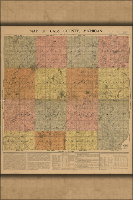 Poster, Many Sizes Available; Map Cass County, Michigan 1897