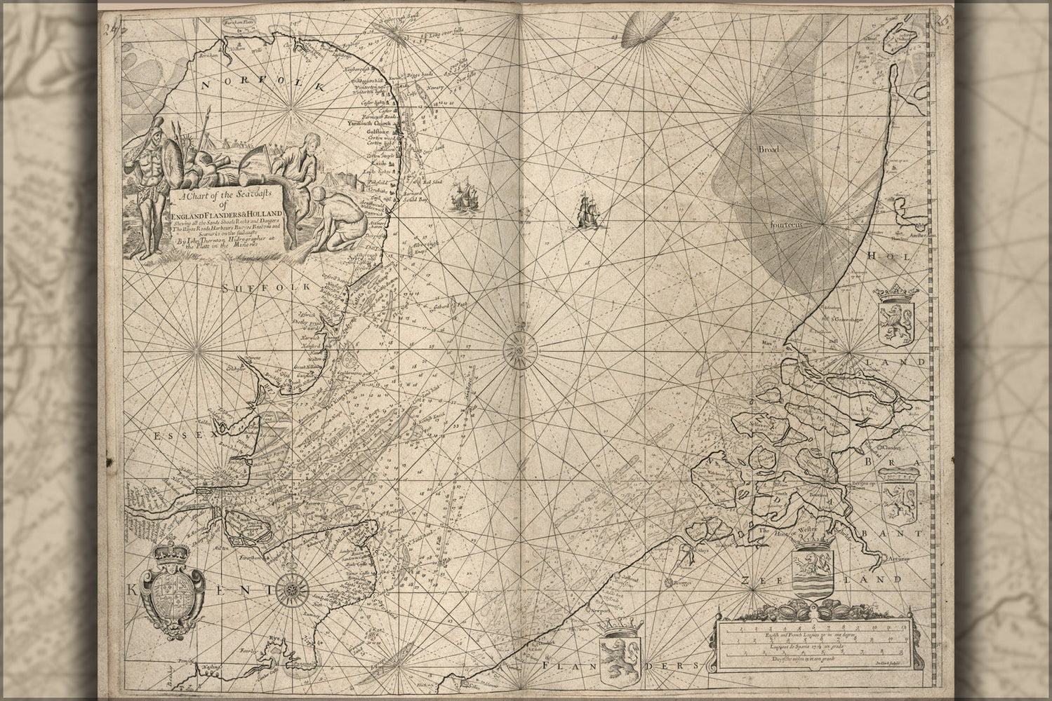 Poster, Many Sizes Available; Map Chart Of England, Flanders And Holland 1700