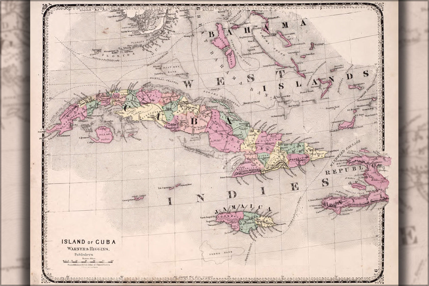 Poster, Many Sizes Available; Map Of Cuba 1870