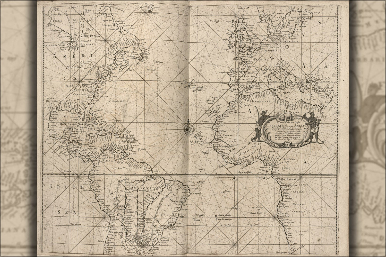 Poster, Many Sizes Available; Map Chart Of Europe, Africa, And America 1700