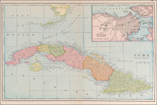 Poster, Many Sizes Available; Map Of Cuba 1901