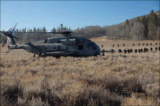 Poster, Many Sizes Available; Marine Corps Ch-53E Super Stallion Helicopter Extraction