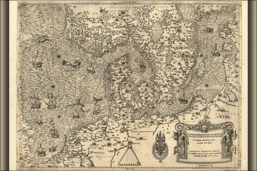 Poster, Many Sizes Available; Map Of Northern Europe, 1558 Denmark Holland