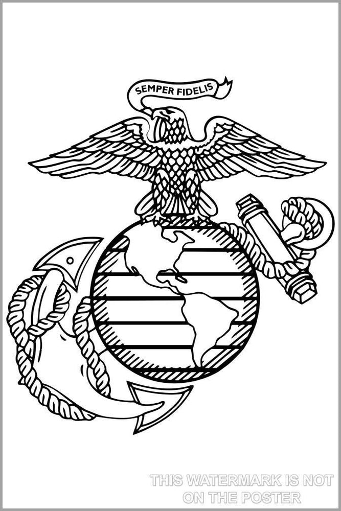 Poster, Many Sizes Available; Marine Corps Globe And Anchor